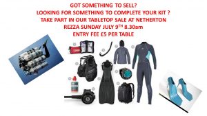 Dudley Dolphin, Netherton, West Midlands.  Scuba / Snorkelling Bring n Buy Sale  Sunday 9th July, Everyone welcome, buyers and sellers, Sellers £5 per table